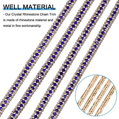 Rhinestone Chain, Bling Crystal Close Claw Chain Trim for Clothing Decoration