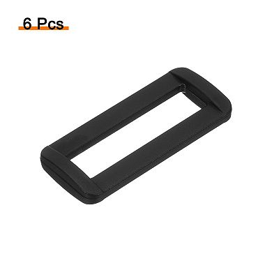 6Pcs Plastic Rectangle Ring, Webbing Belt Buckle Slide Loop for Backpack Straps DIY Accessories