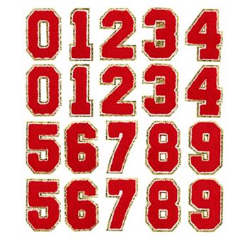 20 pc Number Patches 3.3" Chenille Embroidery Numbers Patches