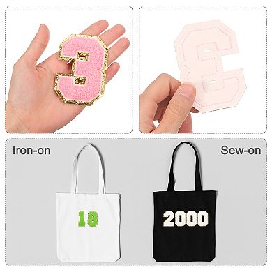 20pcs Number Patches 3.3" Chenille Embroidery Numbers Patches