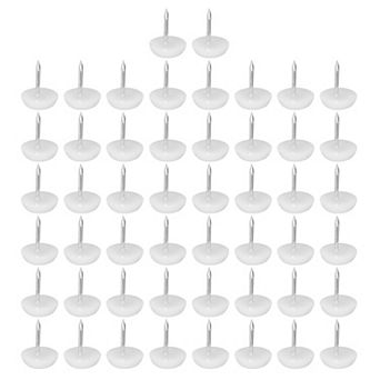 Plastic Nail-On Furniture Glides 100 pc 13mm Dia Table Chair Sofa Leg Floor Protectors White