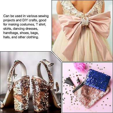 Sequins Trim Stretch Flat Sequin Paillette Fabric Ribbon Trim Strips for Crafts Sewing Costume Dress