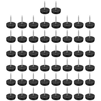 Plastic Nail-On Furniture Glides 50 pc 13.5mm Dia Table Chair Sofa Leg Floor Protectors Black