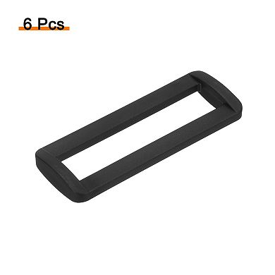 6Pcs Plastic Rectangle Ring, Webbing Belt Buckle Slide Loop for Backpack Straps DIY Accessories