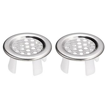 2 pc Sink Trim Overflow Cover Ring Metal Round Hole Insert in Caps