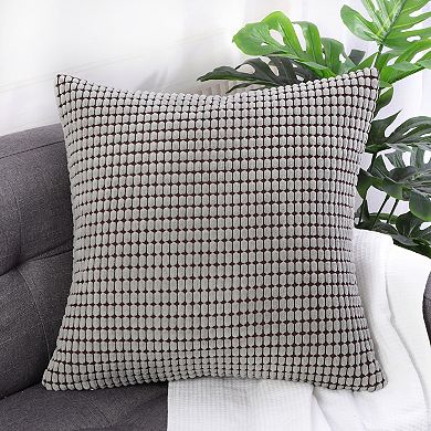 Soft Corduroy Striped Velvet Decorative Throw Pillow Cusion Cover, 18"x18"