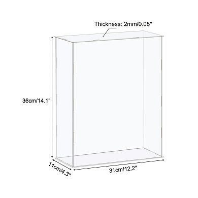 Display Case Box Acrylic Box Dustproof Protection Showcase 12.2"x4.3"x14.1"