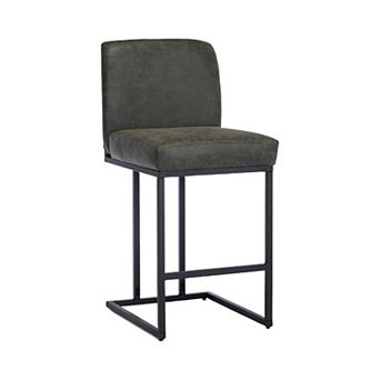 24" Bar Stools, Counter Height Bar Stools with Back, Modern PU Leather Barstools
