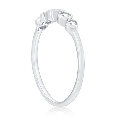 Argento Bella Sterling Silver Graduating Round Cubic Zirconia Ring