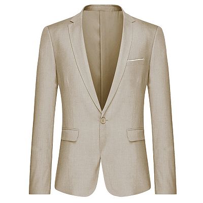 Men's Slim 1-Button Suit Set: Tailored Blazer & Dress Pants - Wedding & Office Ready