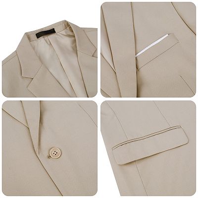 Men's Slim 1-Button Suit Set: Tailored Blazer & Dress Pants - Wedding & Office Ready