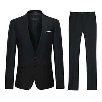 Men's Slim 2-Button Suit Set: Tailored Blazer & Dress Pants - Wedding & Office
