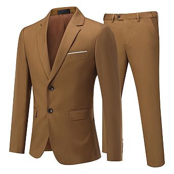Men's Slim 2-Button Suit Set: Tailored Blazer & Dress Pants - Wedding & Office