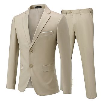 Men's Slim 2-Button Suit Set: Tailored Blazer & Dress Pants - Wedding & Office