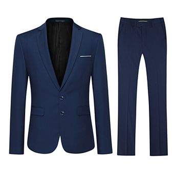 Men's Slim 2-Button Suit Set: Tailored Blazer & Dress Pants - Wedding & Office