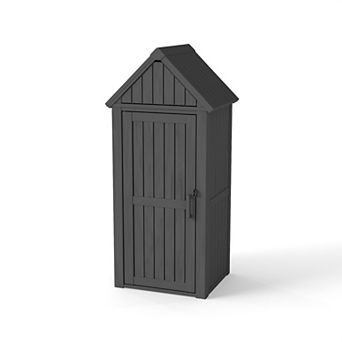 Outdoor Resin Storage Shed Durable Storage Cabinet All-Weather Construction for Garden Patio Lawn