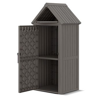 Outdoor Resin Storage Shed Durable Storage Cabinet All-Weather Construction for Garden Patio Lawn