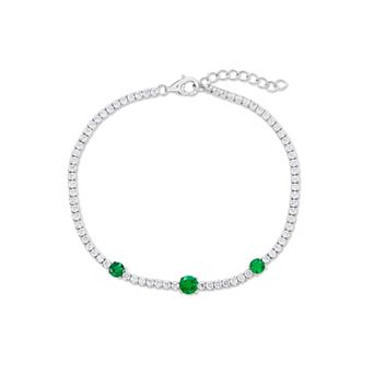 Argento Bella Sterling Silver Cubic Zirconia Tennis Bracelet