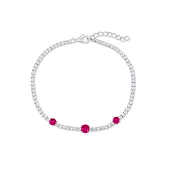 Argento Bella Sterling Silver Cubic Zirconia Tennis Bracelet