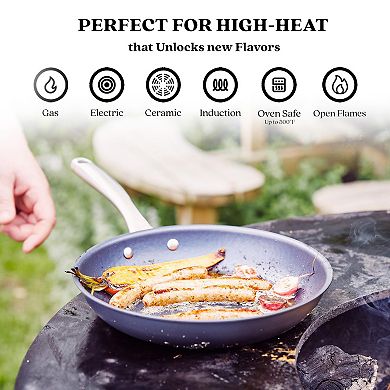 Alva Black Angus 2pc Carbon Steel Frying Pan Set -Naturally Nonstick & Non-Toxic