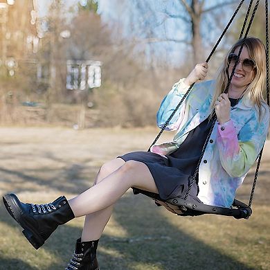 Oversized Pastel Tie Dye Denim Boyfriend Jacket