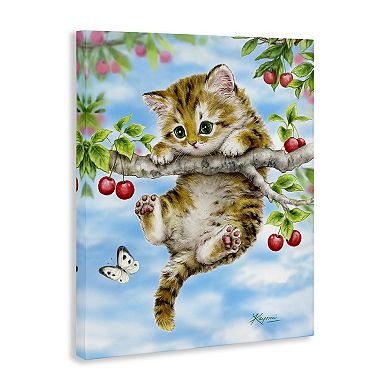 Stupell Home Decor Kitten Chasing Butterfly Canvas Wall Art