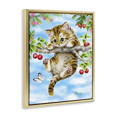Stupell Home Decor Kitten Chasing Butterfly Wall Art