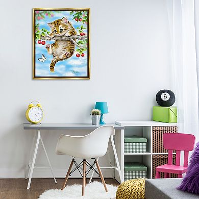 Stupell Home Decor Kitten Chasing Butterfly Wall Art