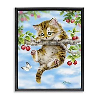 Stupell Home Decor Kitten Chasing Butterfly Wall Art