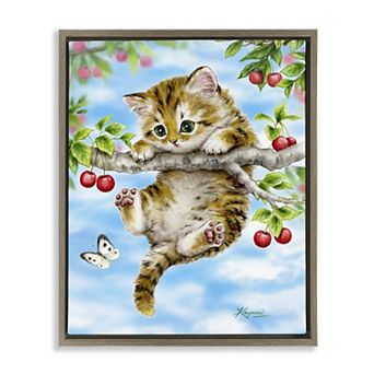 Stupell Home Decor Kitten Chasing Butterfly Wall Art