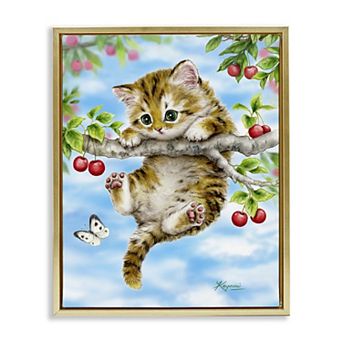 Stupell Home Decor Kitten Chasing Butterfly Wall Art