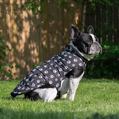SportPet Quilted Paw Print Pet Jacket