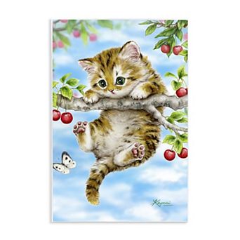 Stupell Home Decor Kitten Chasing Butterfly Wall Art