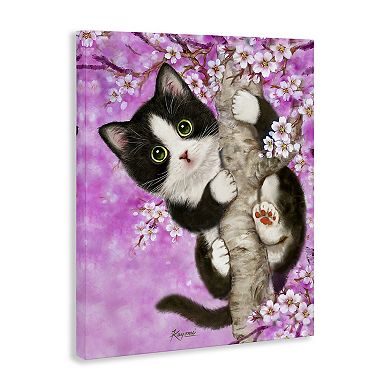 Stupell Home Decor Kitten & Cherry Blossoms Wall Art