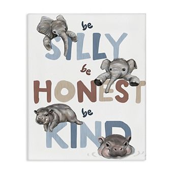 Stupell Home Decor Baby Elephant Hippos Canvas Wall Art