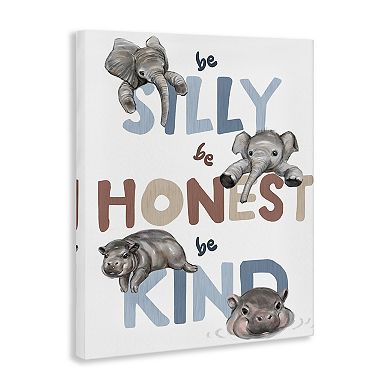 Stupell Home Decor Baby Elephant Hippos Canvas Wall Art