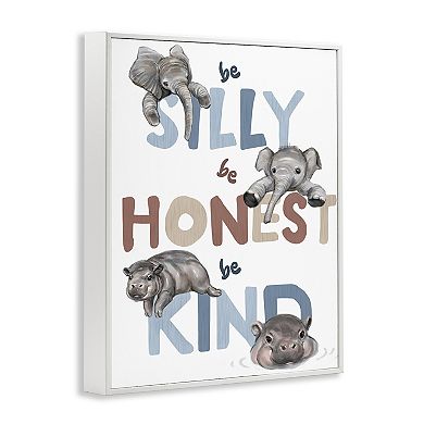 Stupell Home Decor Kind Baby Elephant Hippos Framed Wall Art