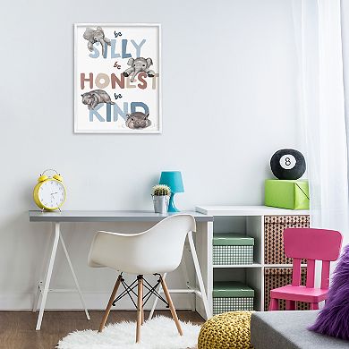 Stupell Home Decor Kind Baby Elephant Hippos Framed Wall Art