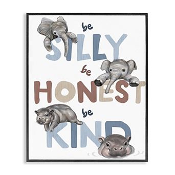 Stupell Home Decor Kind Baby Elephant Hippos Framed Wall Art