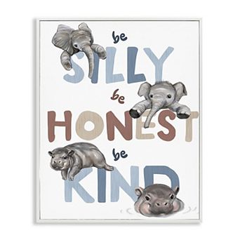 Stupell Home Decor Kind Baby Elephant Hippos Framed Wall Art