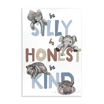 Stupell Home Decor Baby Elephant and Hippo Plaque Wall Art