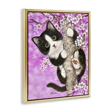Stupell Home Decor Kitten & Cherry Blossoms Wall Art