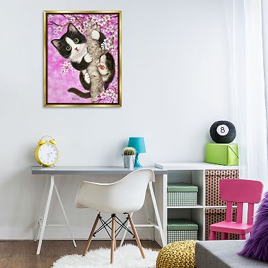 Stupell Home Decor Kitten & Cherry Blossoms Wall Art
