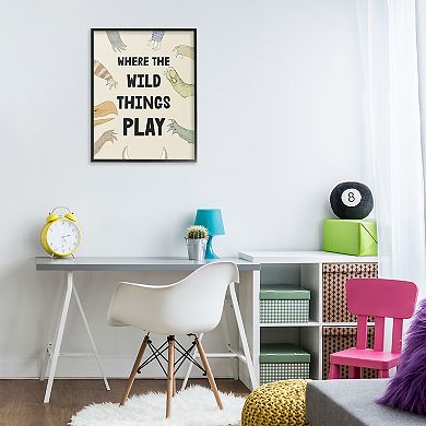 Stupell Home Decor Wild Things Play Framed Wall Decor