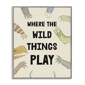 Stupell Home Decor Wild Things Play Framed Wall Decor