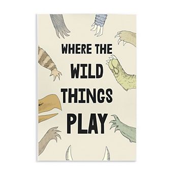 Stupell Home Decor Wild Things Play Plaque Wall Art