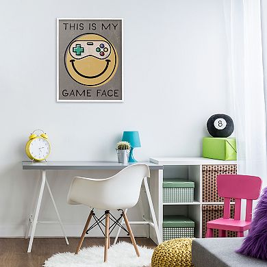 Stupell Home Decor Game Face Phrase Framed Wall Art