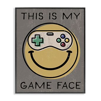 Stupell Home Decor Game Face Phrase Framed Wall Art