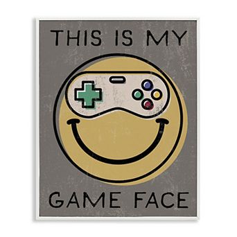 Stupell Home Decor Game Face Phrase Framed Wall Art