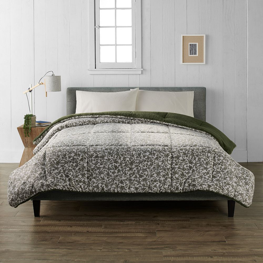 Cuddl Duds® Green Floral Soft Comforter - Full/Queen